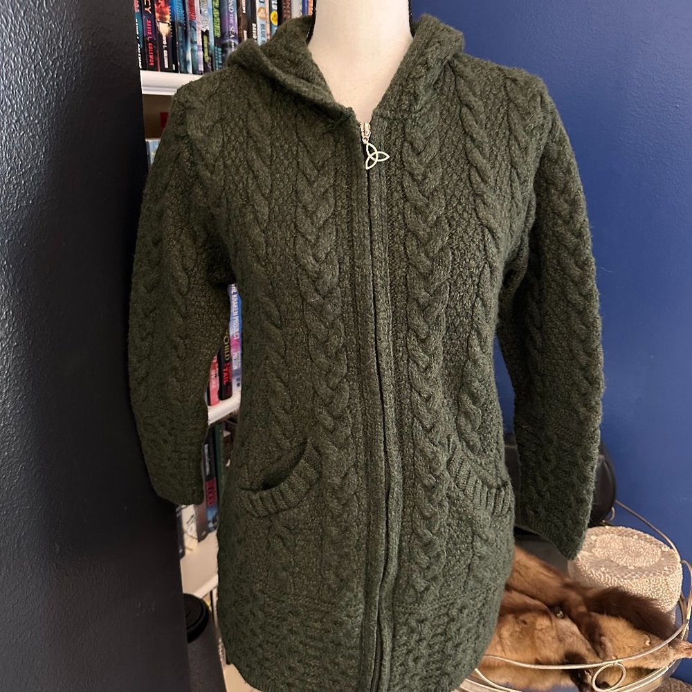 Hooded Coatigan With Celtic Knot Zipper Pull